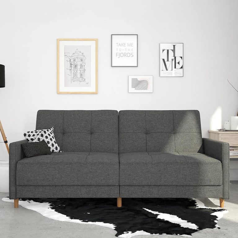 Andora Sprung Sofa Bed - 3 Seater - Grey Linen Fabric - 2146429UK