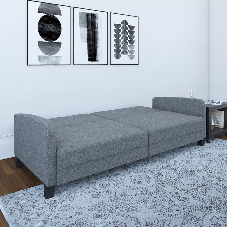 Boston Sofa Bed - 3 Seater - Grey Linen Fabric - 2211429WCUK