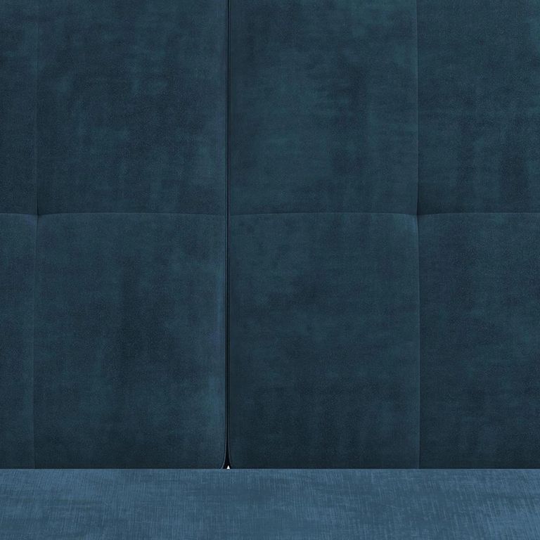 Hartford Sectional Futon Sofa Bed - Storage - Blue Chenille Fabric - 2112669UK