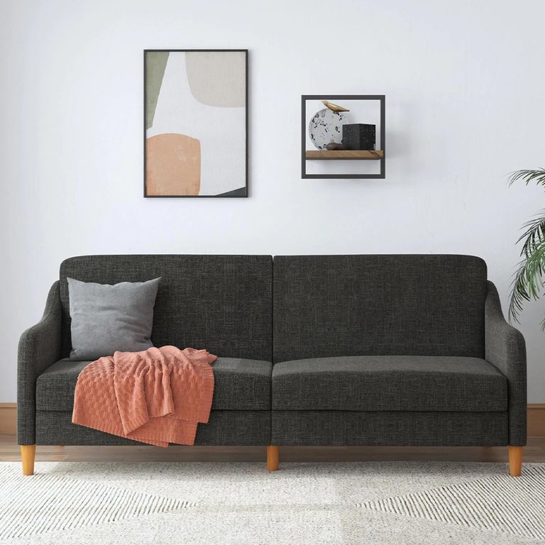 Jasper Sprung Sofa Bed - 3 Seater - Grey Linen Fabric - 2148429UK