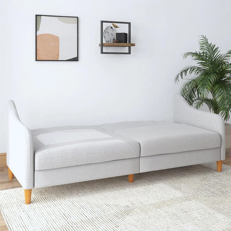 Jasper Sprung Sofa Bed - 3 Seater - Light Grey Linen Fabric - 2148829UK
