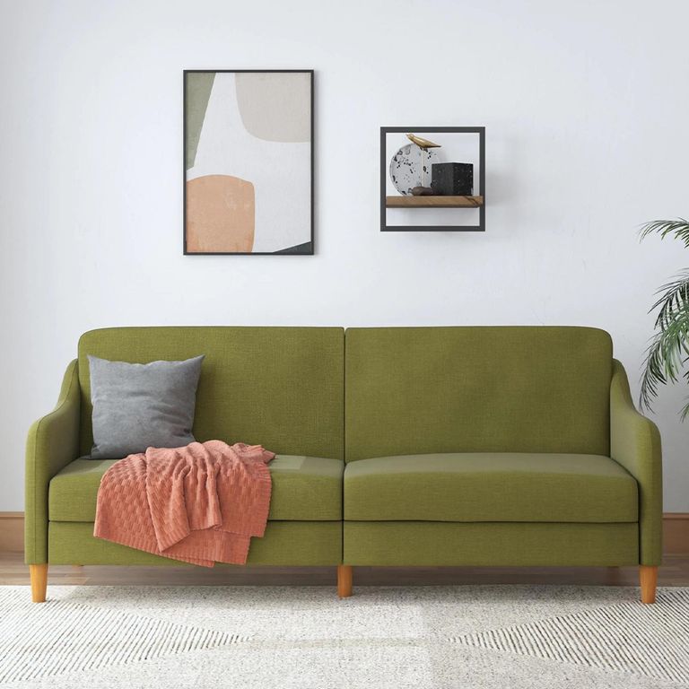 Jasper Sprung Sofa Bed - 3 Seater - Green Linen Fabric - 2148929UK
