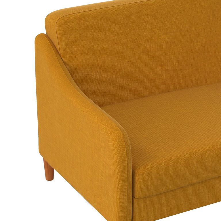 Jasper Sprung Sofa Bed - 3 Seater - Mustard Linen Fabric - 2148329UK