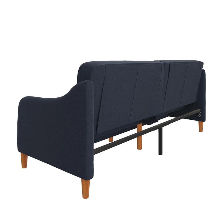 Jasper Sprung Sofa Bed - 3 Seater - Navy Blue Linen Fabric - 2148629UK