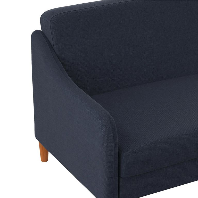 Jasper Sprung Sofa Bed - 3 Seater - Navy Blue Linen Fabric - 2148629UK