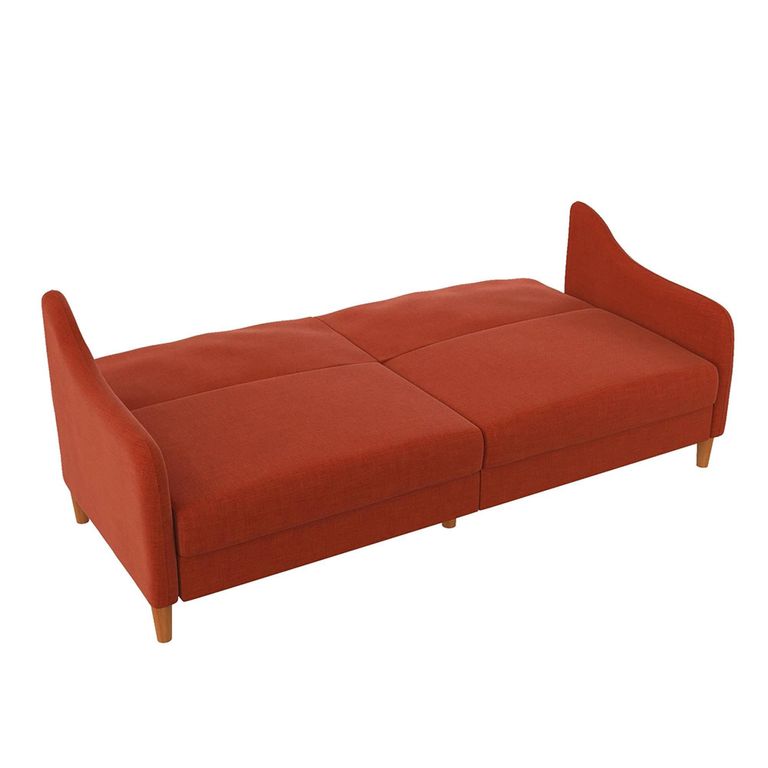 Jasper Sprung Sofa Bed - 3 Seater - Orange Linen Fabric - 2148729UK