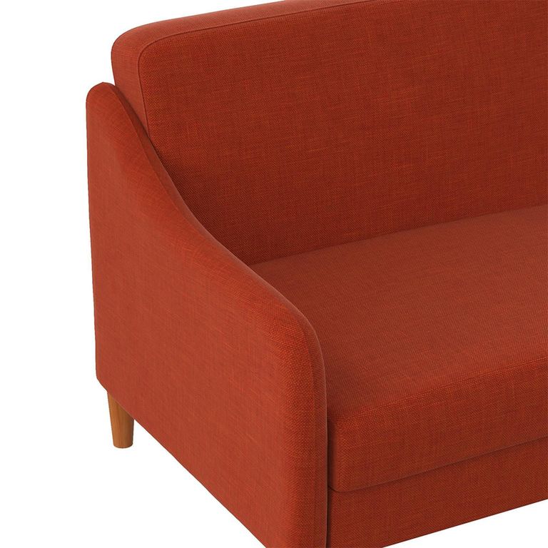 Jasper Sprung Sofa Bed - 3 Seater - Orange Linen Fabric - 2148729UK
