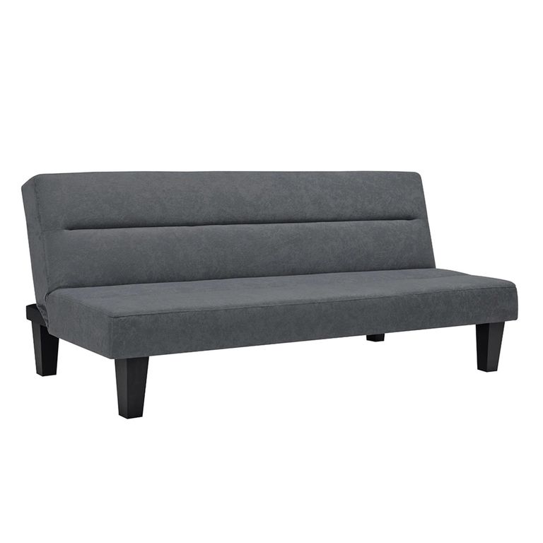 Kebo Futon Sofa Bed - 3 Seater - Grey Velvet Fabric - 2005419UK