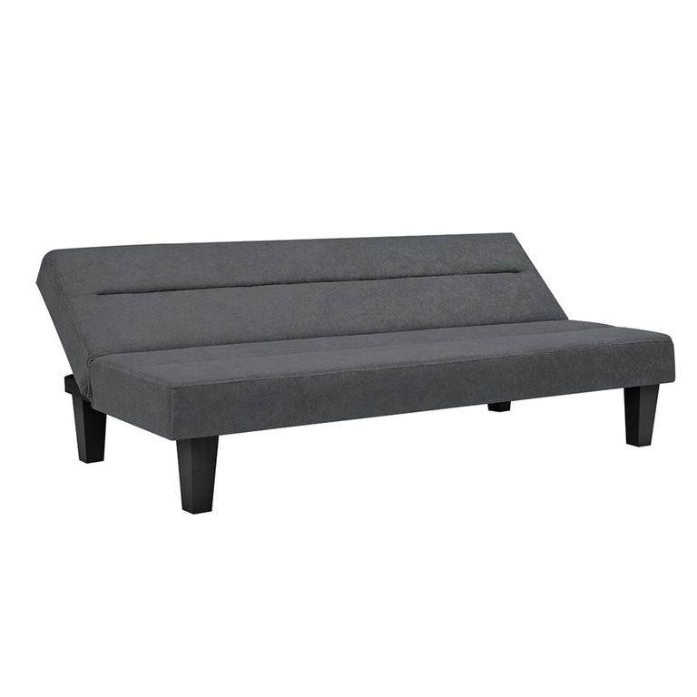 Kebo Futon Sofa Bed - 3 Seater - Grey Velvet Fabric - 2005419UK