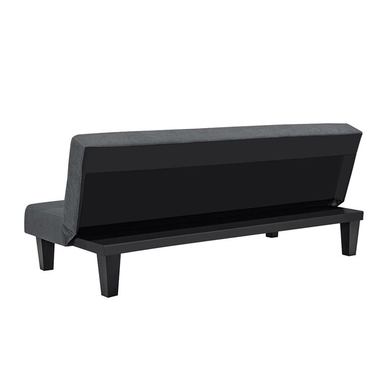 Kebo Futon Sofa Bed - 3 Seater - Grey Velvet Fabric - 2005419UK