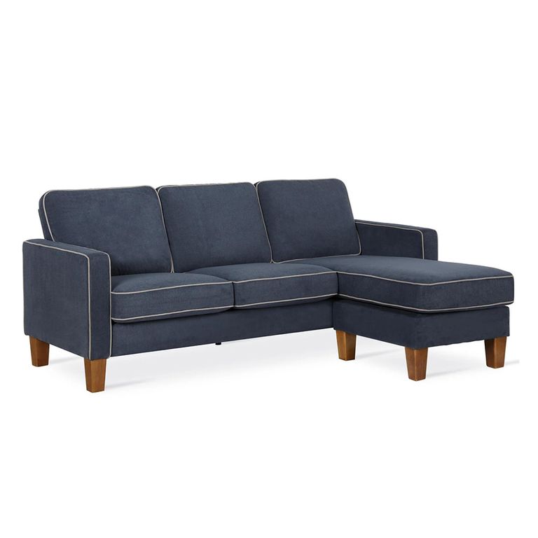 Novogratz Bowen Sectional Sofa - Blue Chenille Fabric - DA036SEC-BLUK