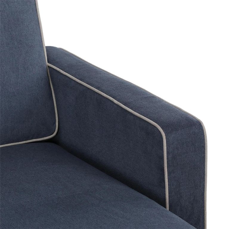 Novogratz Bowen Sectional Sofa - Blue Chenille Fabric - DA036SEC-BLUK