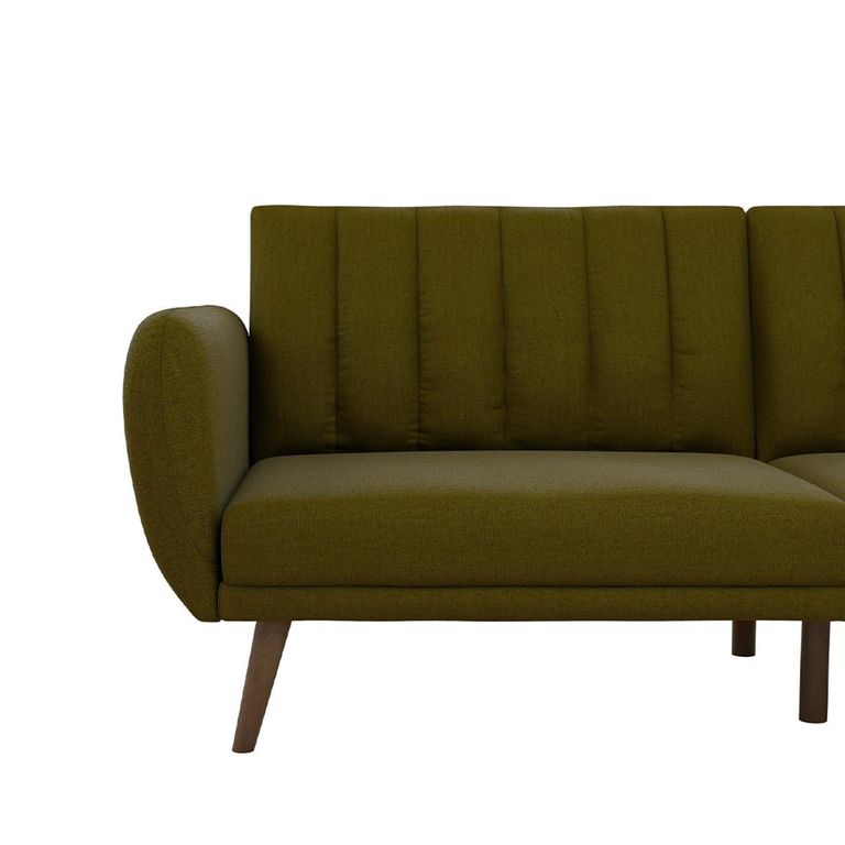 Novogratz Brittany Futon Sofa Bed - Green Linen Fabric - 2115329NUK