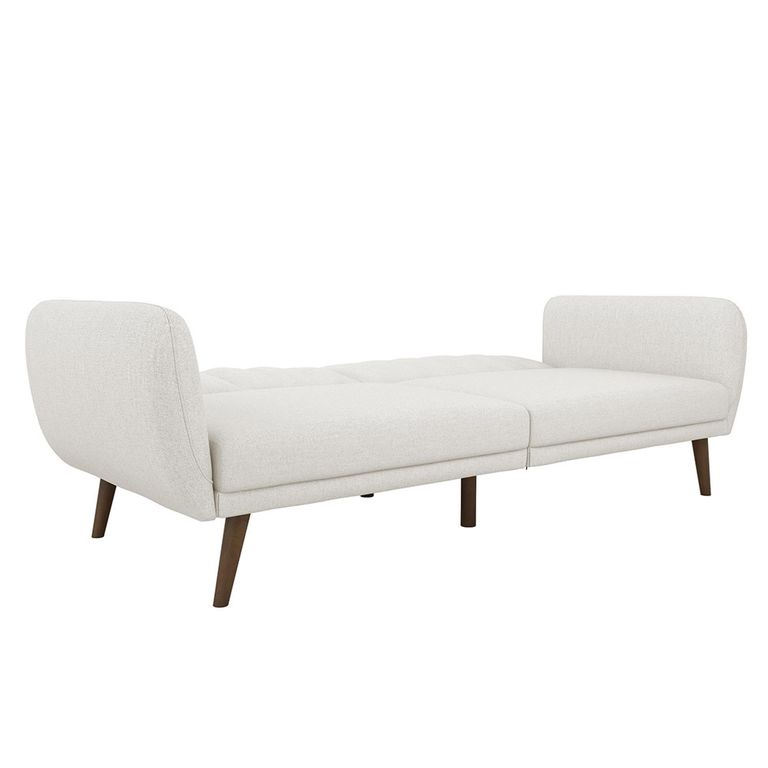 Novogratz Brittany Futon Sofa Bed - Light Grey Linen Fabric - 2115429NUK