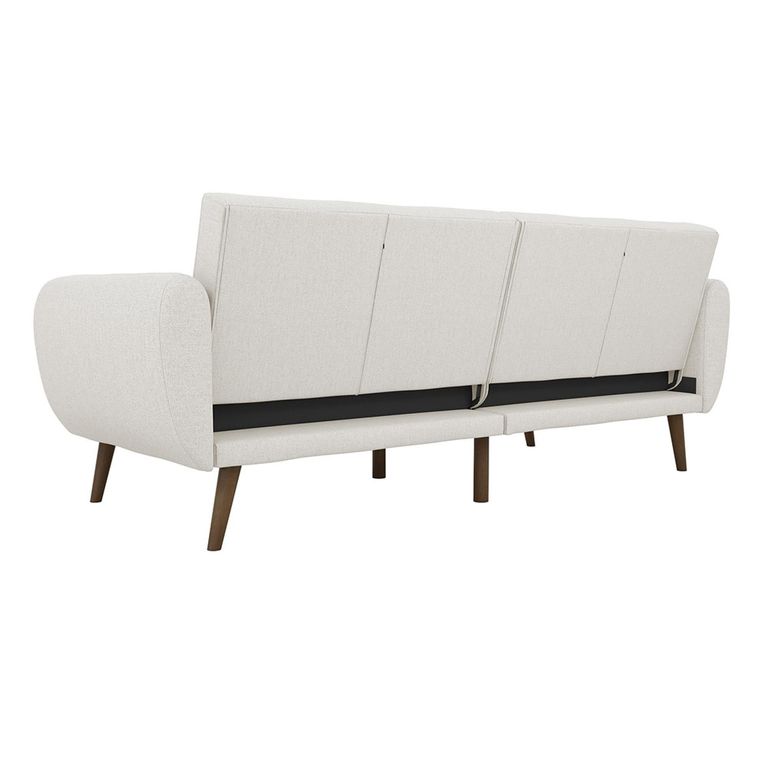 Novogratz Brittany Futon Sofa Bed - Light Grey Linen Fabric - 2115429NUK