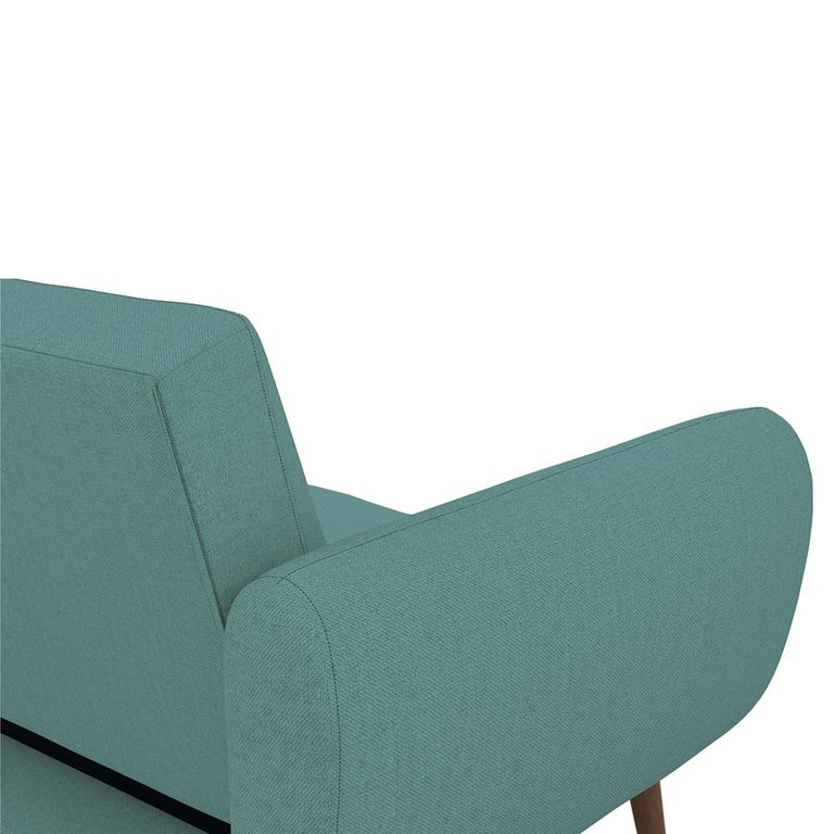 Novogratz Brittany Futon Sofa Bed - Light Blue Linen Fabric - 2115829NUK