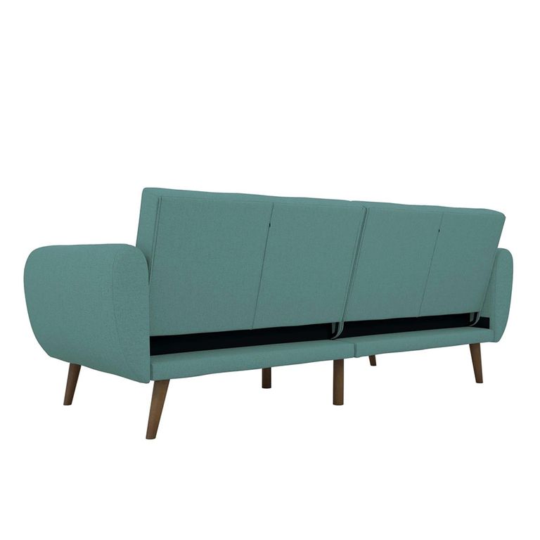Novogratz Brittany Futon Sofa Bed - Light Blue Linen Fabric - 2115829NUK