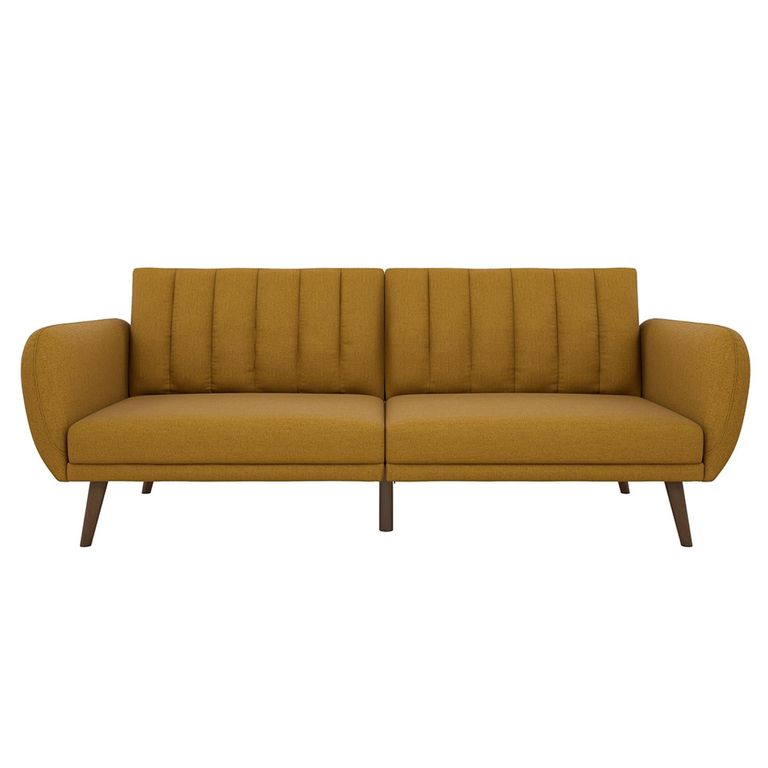 Novogratz Brittany Futon Sofa Bed - Mustard Linen Fabric - 2115929NUK