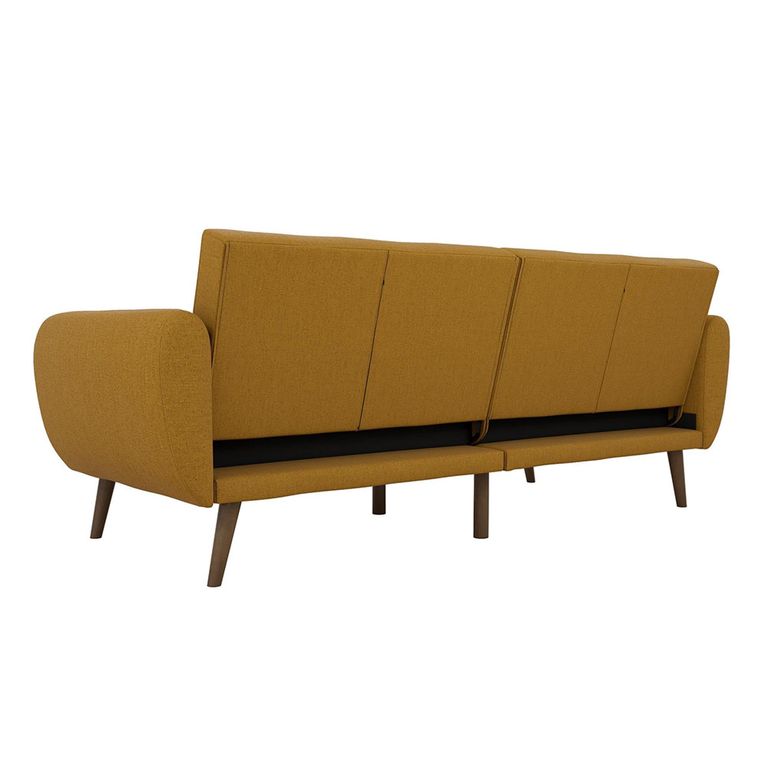 Novogratz Brittany Futon Sofa Bed - Mustard Linen Fabric - 2115929NUK