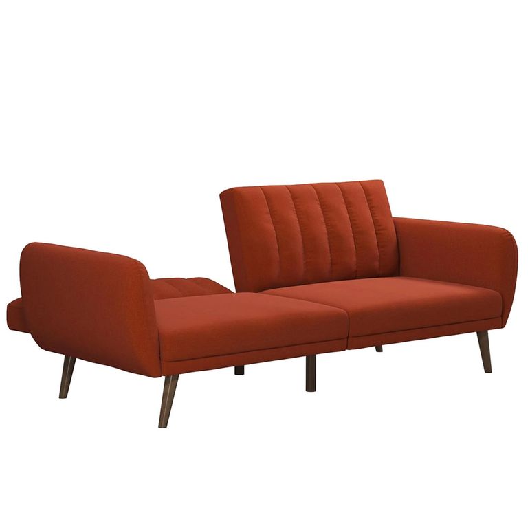 Novogratz Brittany Futon Sofa Bed - Orange Linen Fabric - 2115529NUK