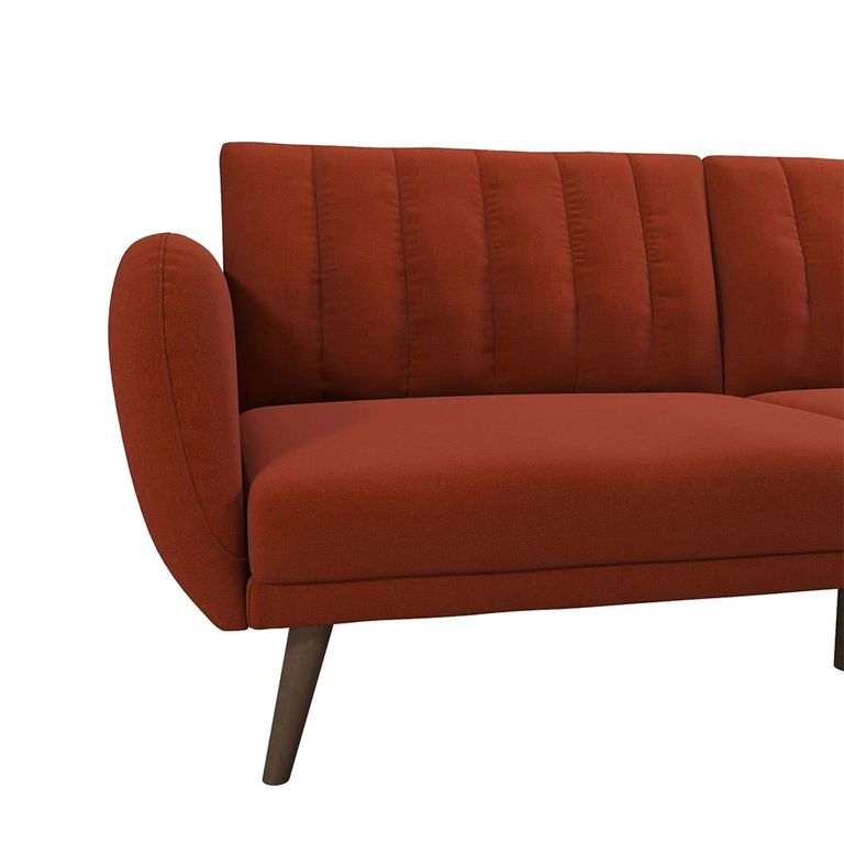 Novogratz Brittany Futon Sofa Bed - Orange Linen Fabric - 2115529NUK
