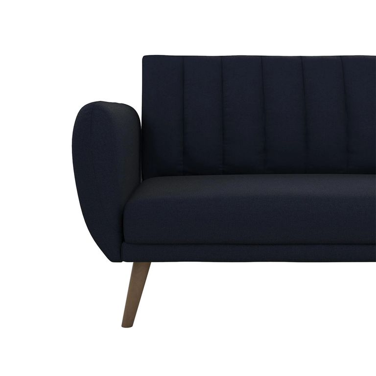 Novogratz Brittany Sectional Futon Sofa Bed - Navy Blue Linen - 2276629NUK