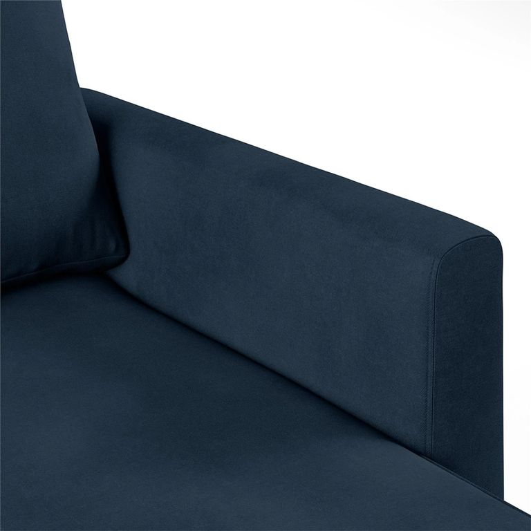 Novogratz Chapman Sectional Sofa - Blue Velvet Fabric - DA037SEC-BLUK