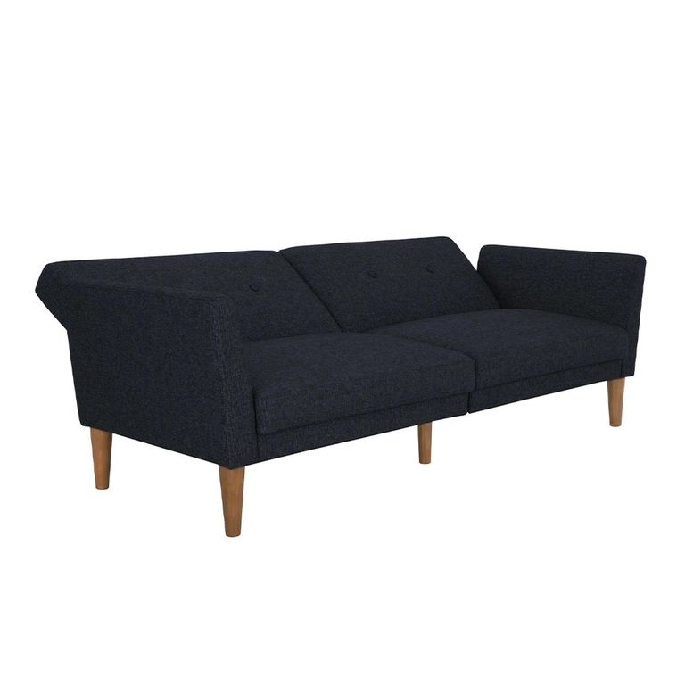 Novogratz Regal Futon Sofa Bed - Blue Linen Fabric - 2180629NUK
