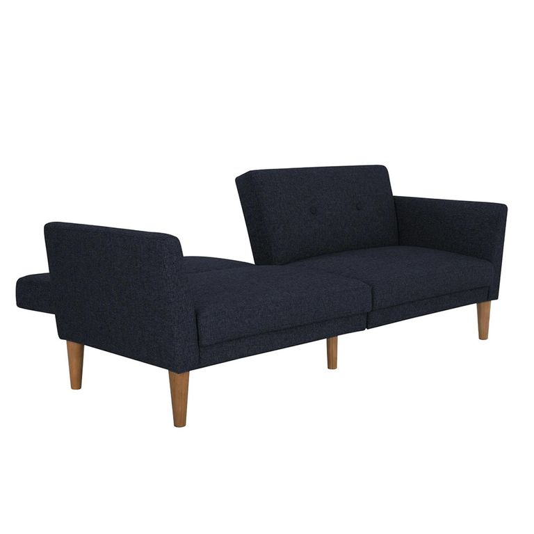 Novogratz Regal Futon Sofa Bed - Blue Linen Fabric - 2180629NUK