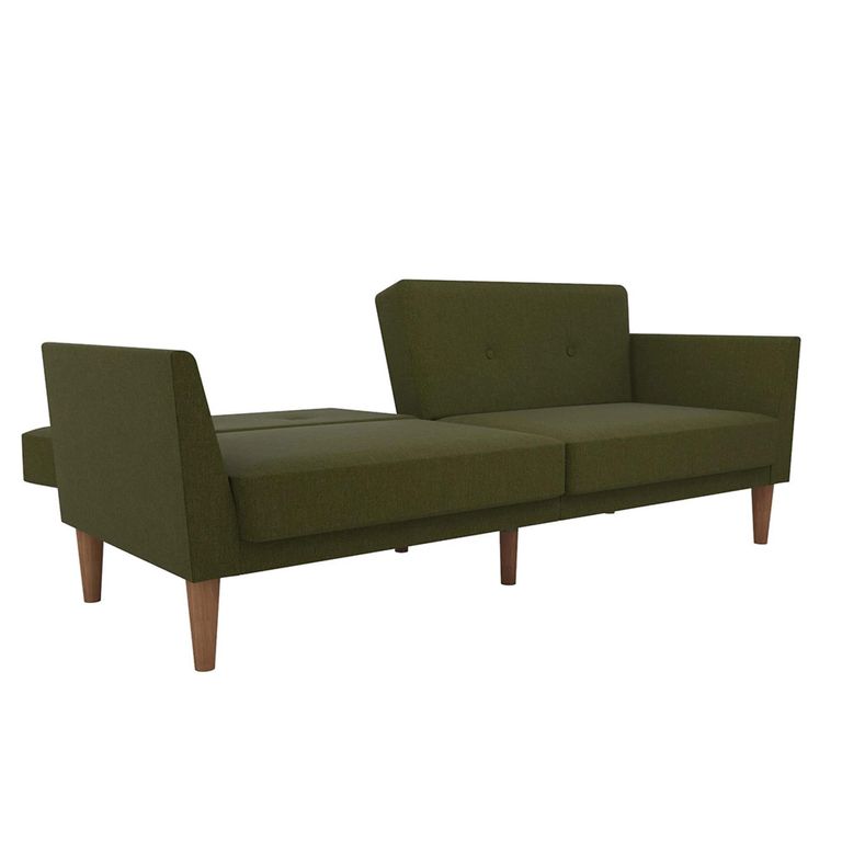 Novogratz Regal Futon Sofa Bed - Green Linen Fabric - 2180929NUK