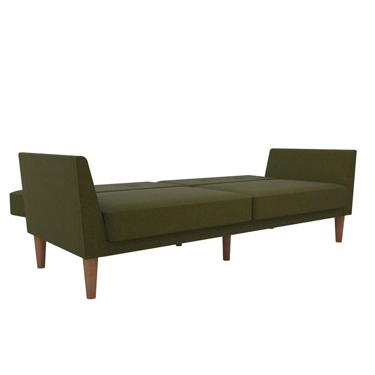 Novogratz Regal Futon Sofa Bed - Green Linen Fabric - 2180929NUK