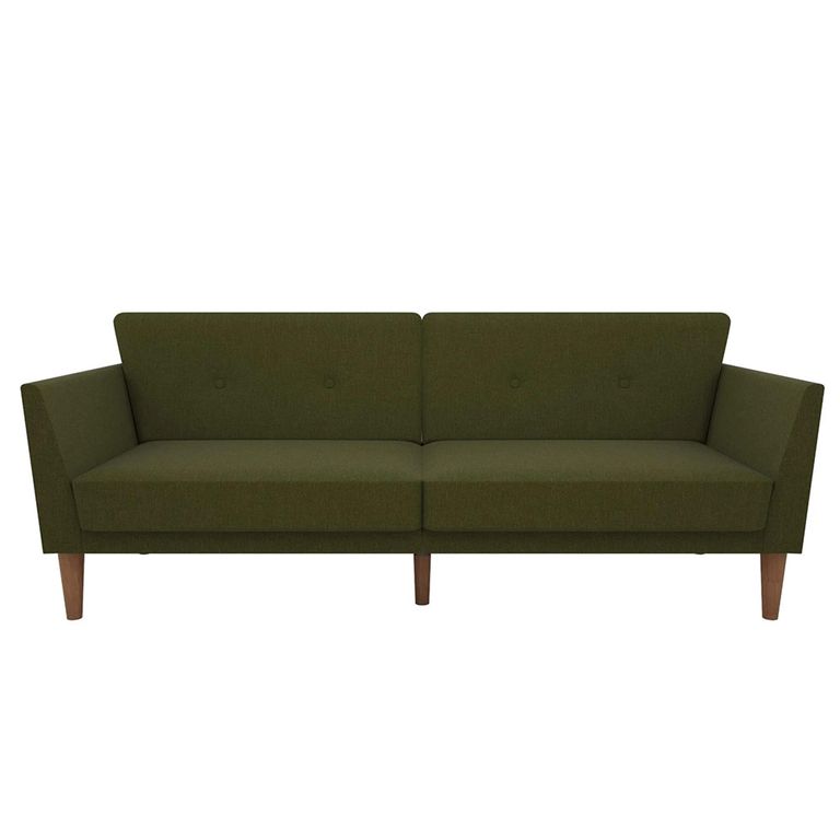 Novogratz Regal Futon Sofa Bed - Green Linen Fabric - 2180929NUK