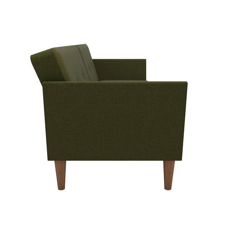 Novogratz Regal Futon Sofa Bed - Green Linen Fabric - 2180929NUK