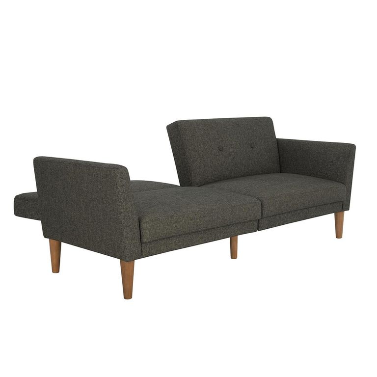 Novogratz Regal Futon Sofa Bed - Grey Linen Fabric - 2180429NUK