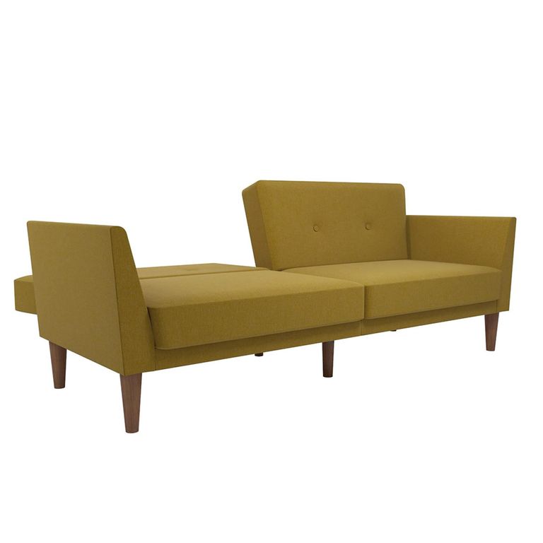 Novogratz Regal Futon Sofa Bed - Mustard Linen Fabric - 2180329NUK