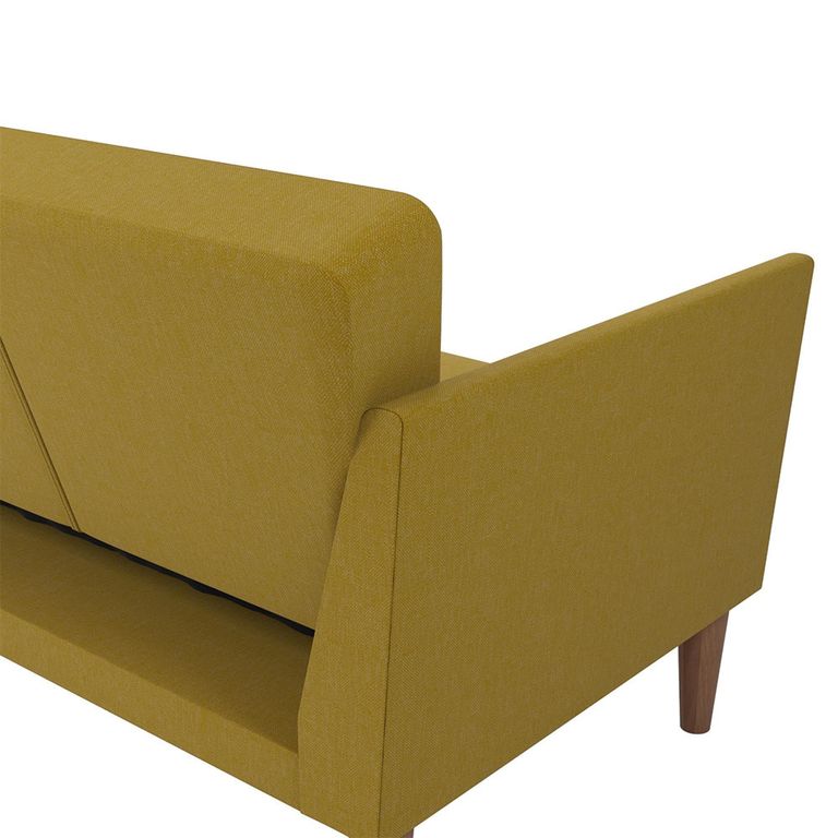 Novogratz Regal Futon Sofa Bed - Mustard Linen Fabric - 2180329NUK