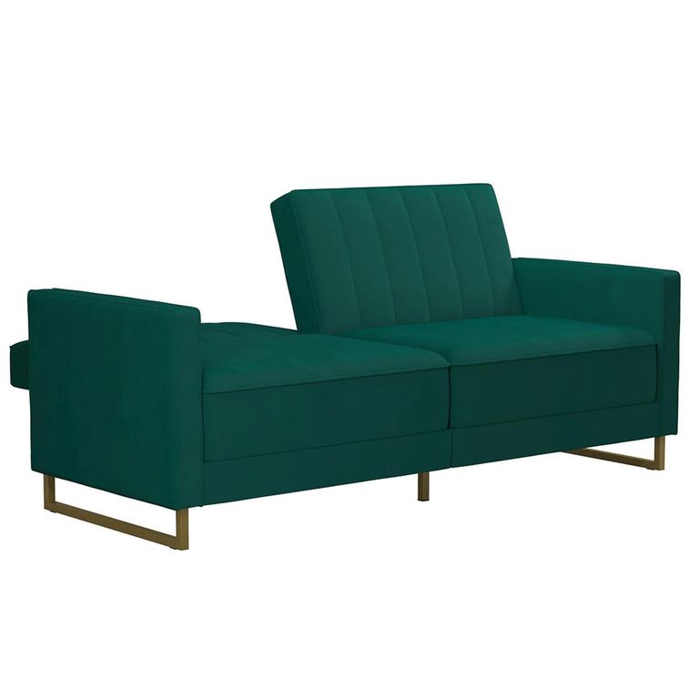 Novogratz Skylar Sofa Bed - Green Velvet Fabric - 2358979NUK