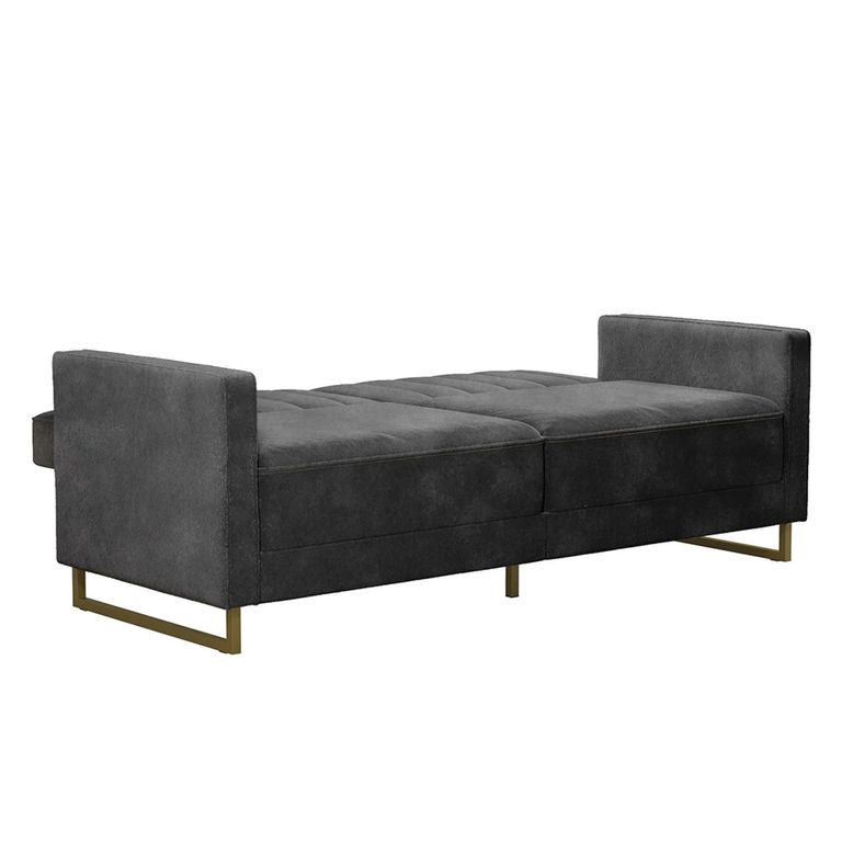 Novogratz Skylar Sofa Bed - Grey Velvet Fabric - 2358479NUK