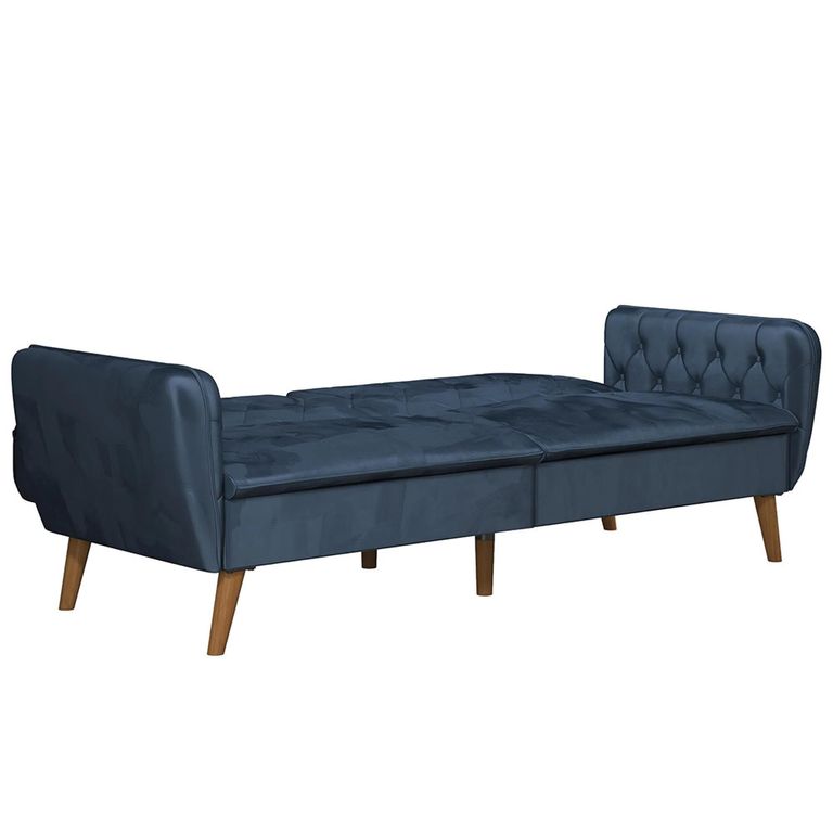 Novogratz Tallulah Futon Sofa Bed - Blue Velvet Fabric - 2144679NUK
