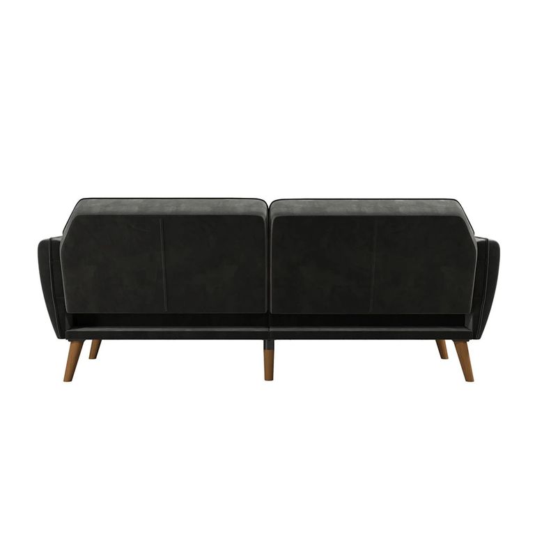 Novogratz Tallulah Futon Sofa Bed - Grey Velvet Fabric - 2144479NUK