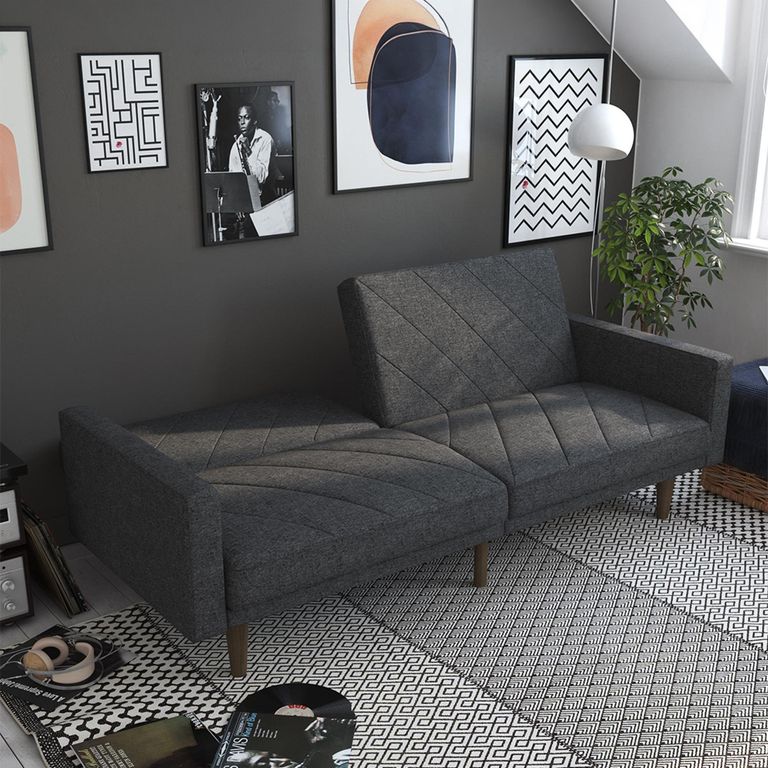 Paxson Sofa Bed - 3 Seater - Dark Grey Linen Fabric - 2110429UK