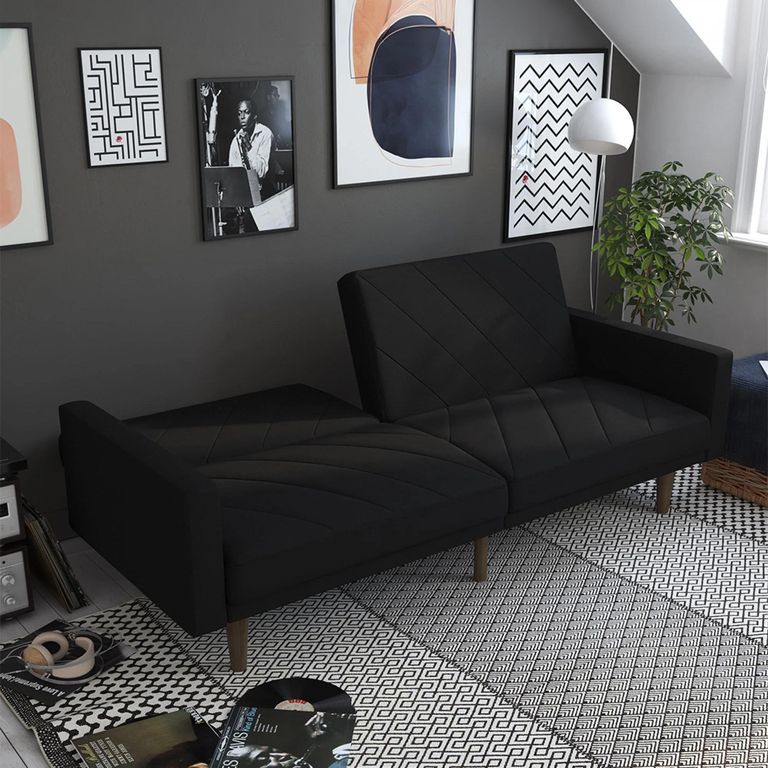 Paxson Sofa Bed - 3 Seater - Black Linen Fabric - 2110029UK