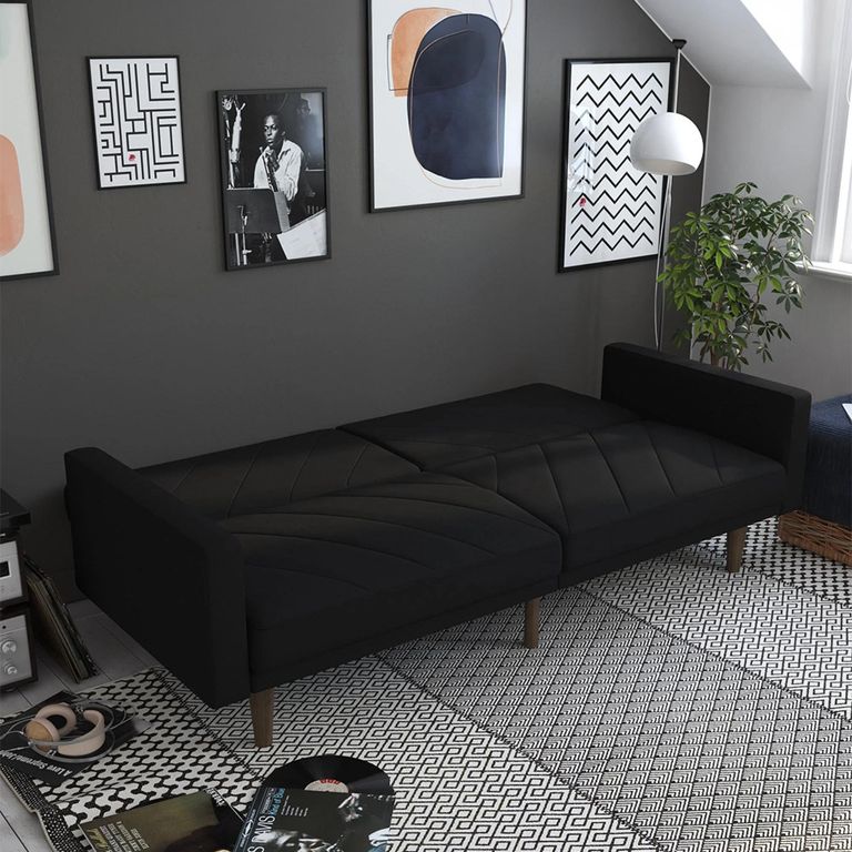 Paxson Sofa Bed - 3 Seater - Black Linen Fabric - 2110029UK