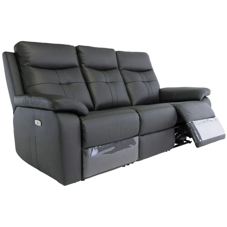 Sophia Sofa - 3 Seater - Electric Recliner - Charcoal Leather
