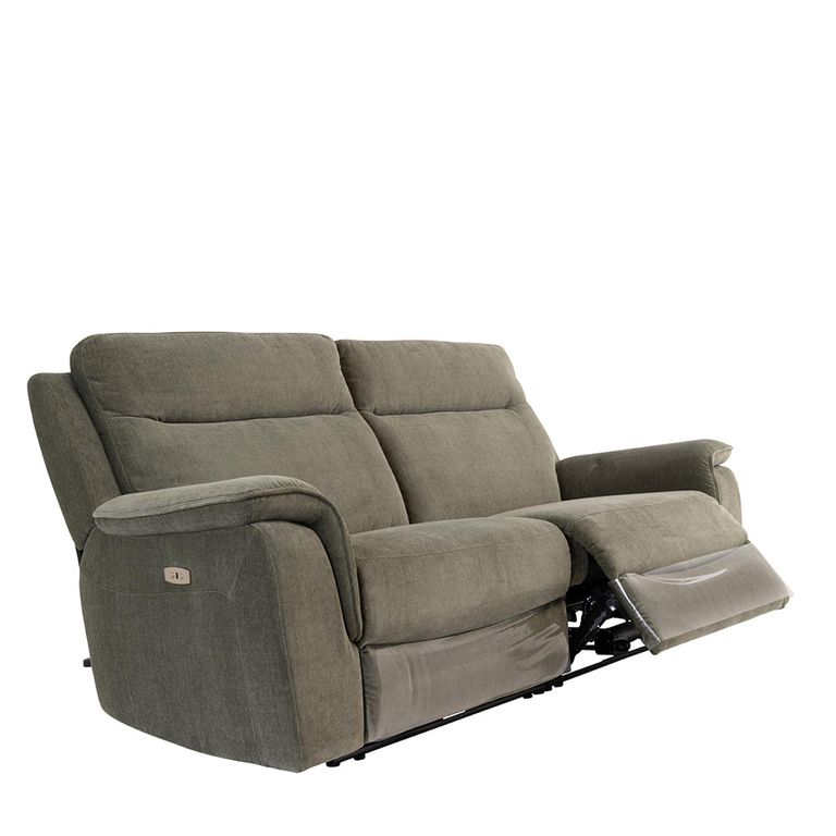 Havana Sofa - 3 Seater - Electric Recliner - Moss Green Fabric