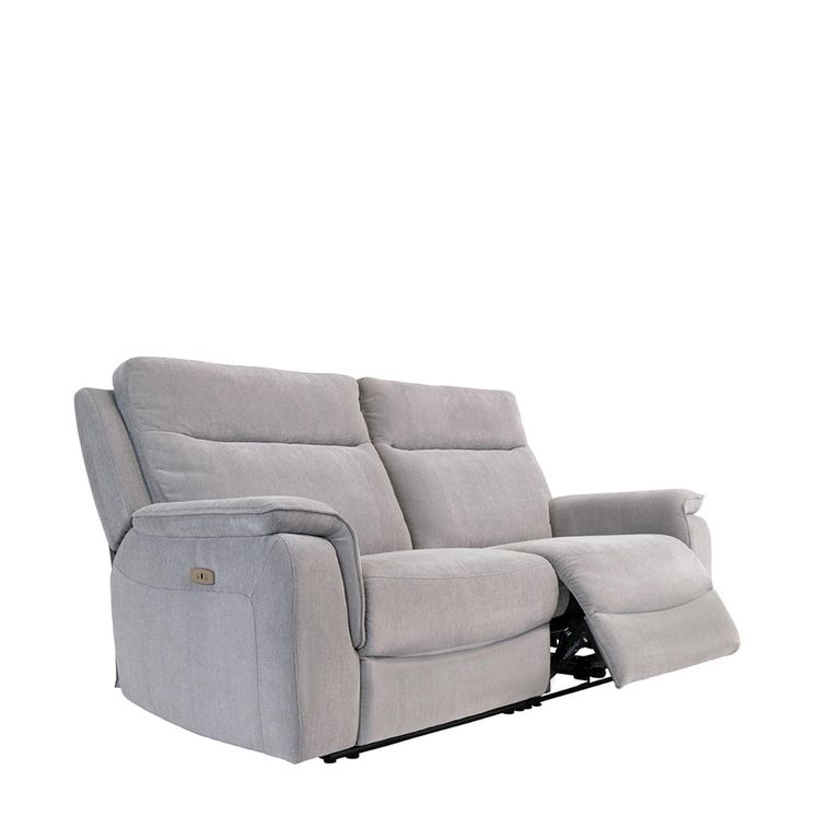 Havana Sofa - 3 Seater - Electric Recliner - Silver Grey Fabric