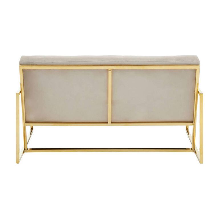 Azalea Sofa - 2 Seater - Mink Velvet Fabric with Gold Metal