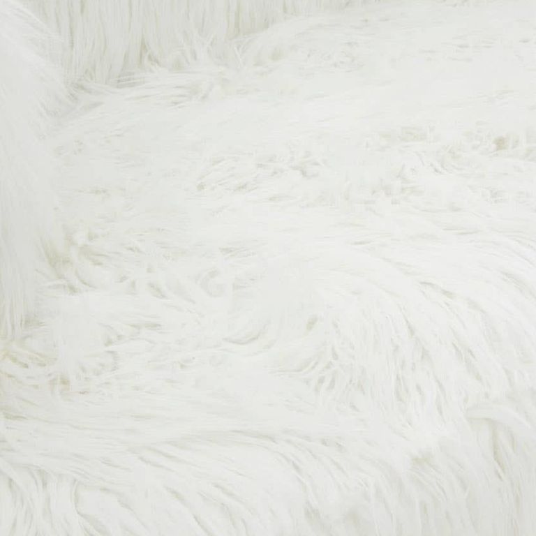 Clarence Sofa - 2 Seater - White Faux Fur with Gold Legs