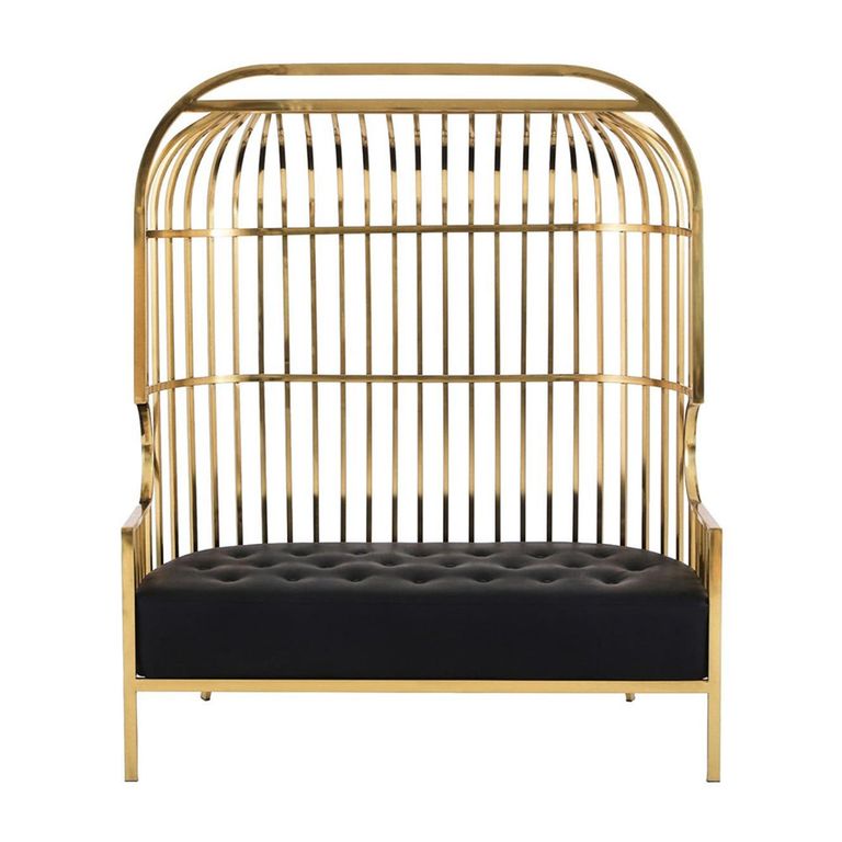 Eliza Sofa - 2 Seater - Gold Metal Frame with Dome Cage