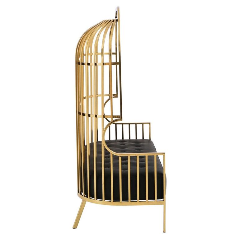 Eliza Sofa - 2 Seater - Gold Metal Frame with Dome Cage